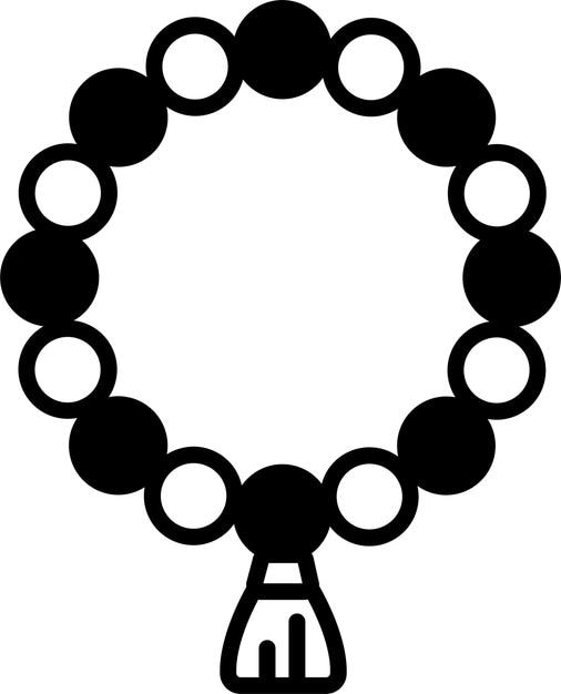 Ilustración de glifo y vector de líneas de Japa Mala
