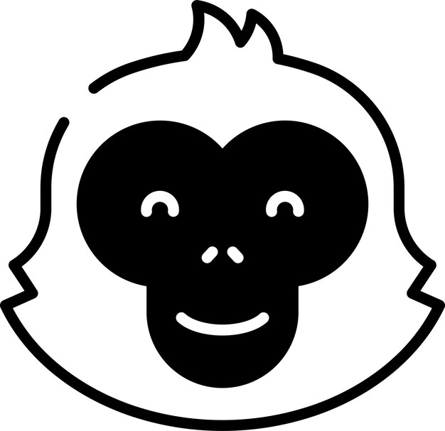 Ilustración de glifo y vector de líneas de Orang Utan