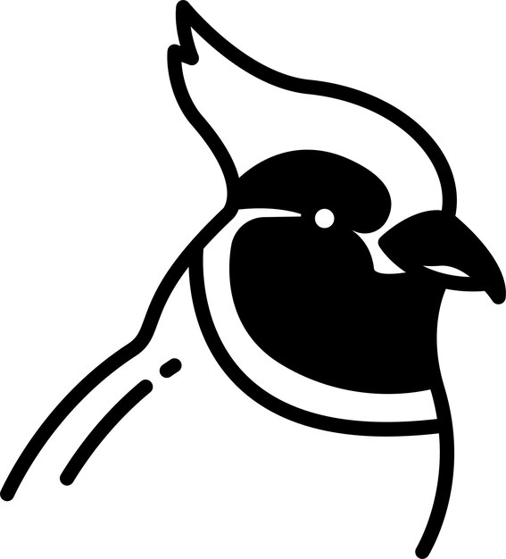 Ilustración de glifo y vector de líneas de plumas de jay azul