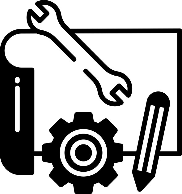 Ilustración de glifo y vector de líneas