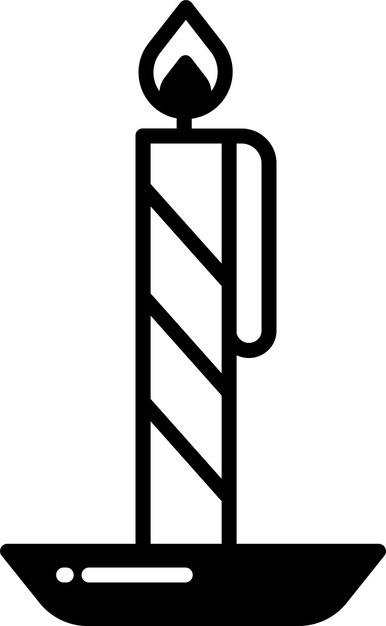 Ilustración de glifo de vela y vector de línea