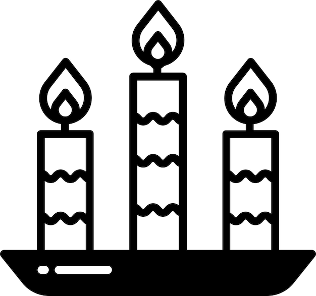Ilustración de glifo de vela y vector de línea