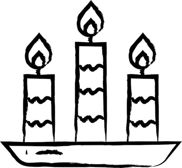 Ilustración de glifo de velas y vector de líneas