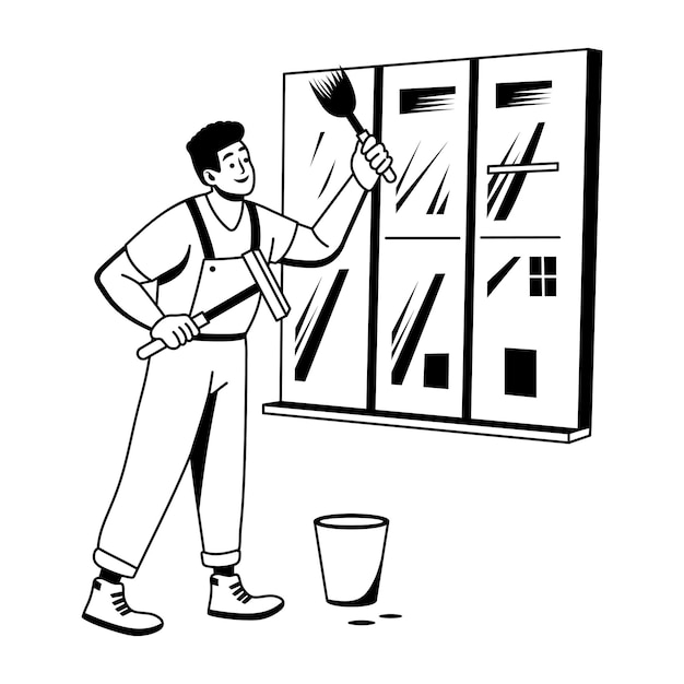 Una ilustración de glifo de una ventana de limpieza de caracteres