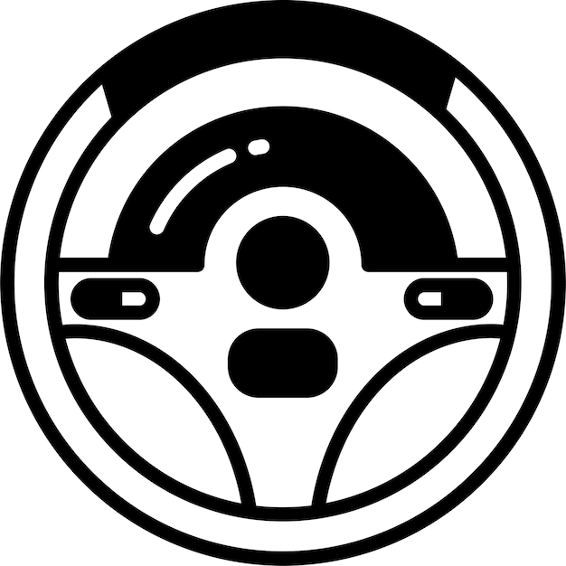 Ilustración del glifo del volante y del vector de líneas