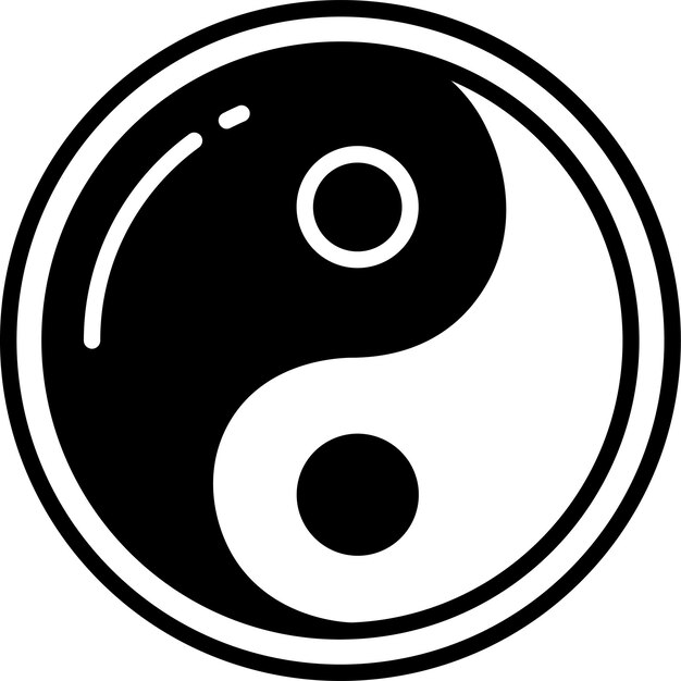 Ilustración del glifo de Yang y del vector de líneas