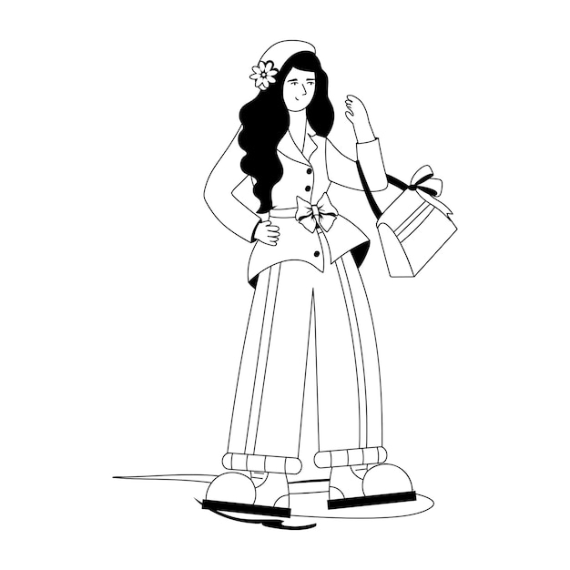 Ilustración de glifos premium de la postura del modelo