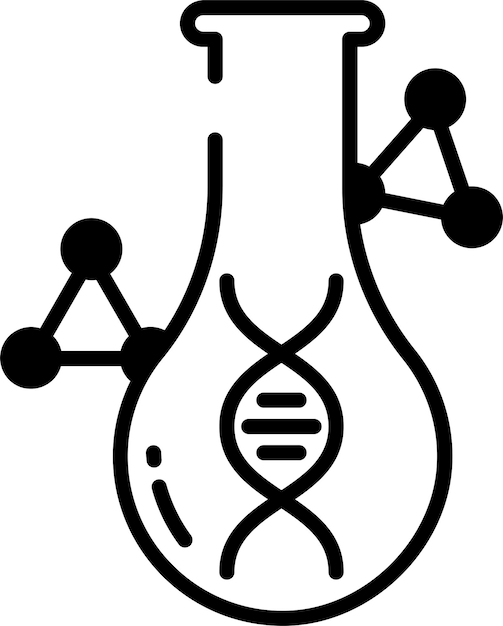 Ilustración de glifos y vectores de líneas de química orgánica