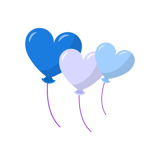 Ilustración de globo de corazón vectorial en blanco