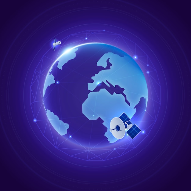 Ilustración del globo mundial con gradiente