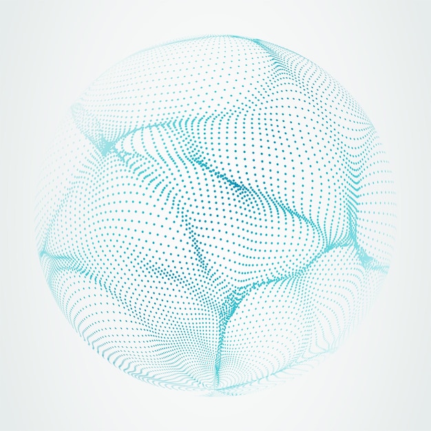 Ilustración de globo de partículas abstractas vectoriales Tecnología telón de fondo futurista con diseño de partículas 3D