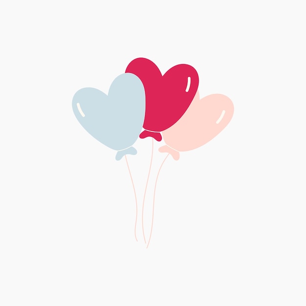 Ilustración de globos de corazón