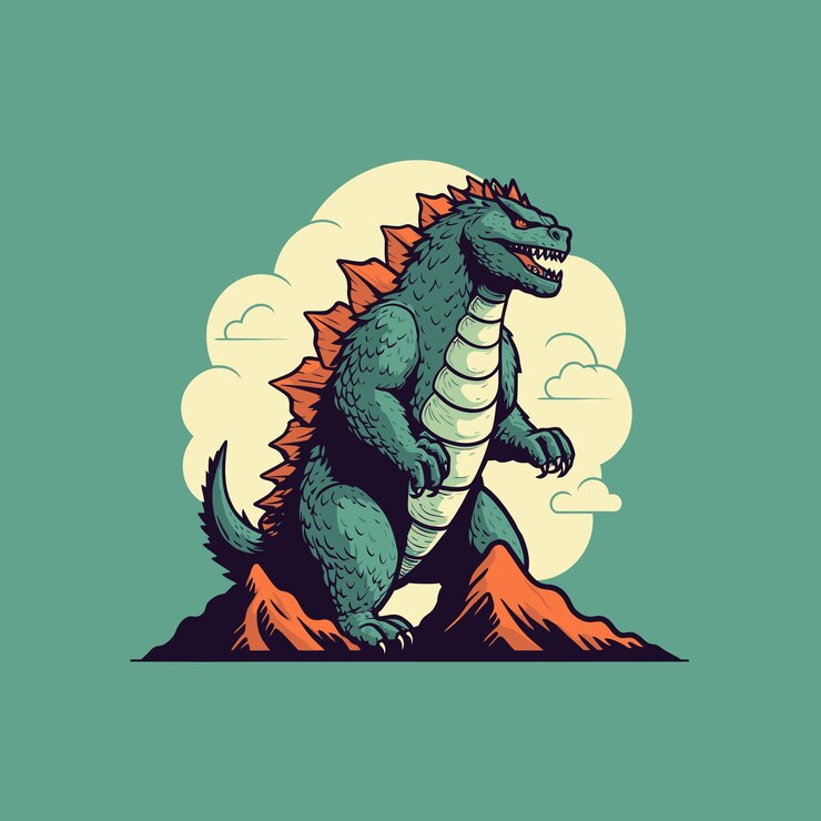 Vector esta ilustración de godzilla es perfecta para una variedad de proyectos creativos.