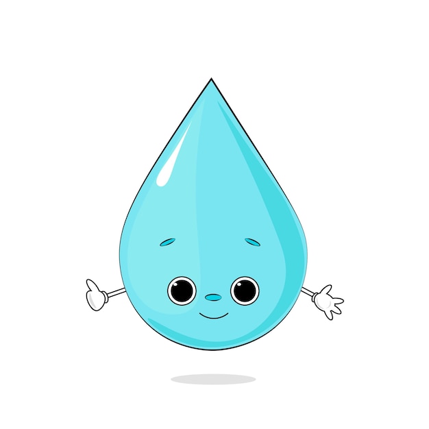 Vector ilustración de gota de agua de dibujos animados