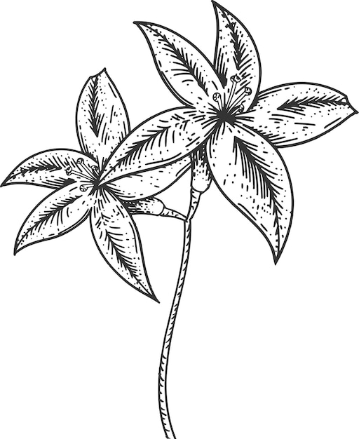 Ilustración grabada de plantas vintage aislada sobre un fondo blanco Vector
