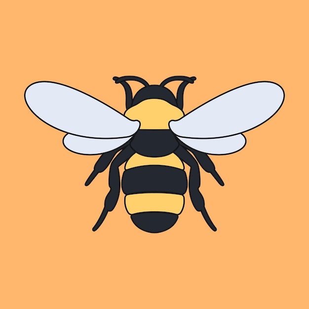 Ilustración de grabado vectorial de abeja melífera Vector EPS
