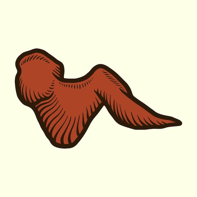 Ilustración de grabado vintage de comida rápida de pollo frito