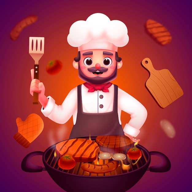 Ilustración del gradiente bbq