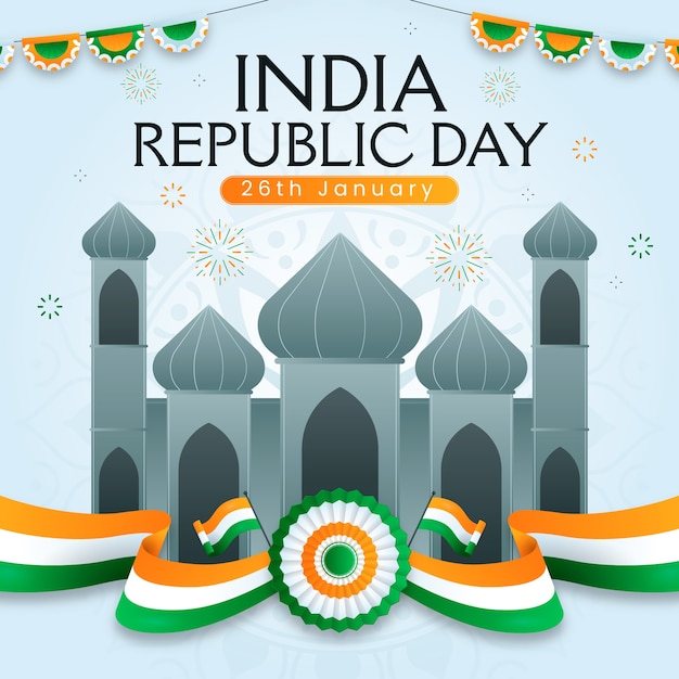 Vector ilustración de gradiente para la celebración del día de la república de la india