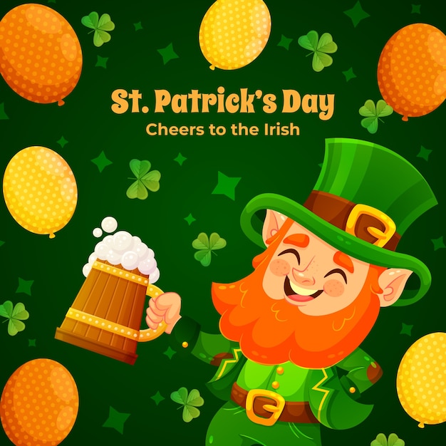 Ilustración de gradiente para la celebración del día de San Patricio.