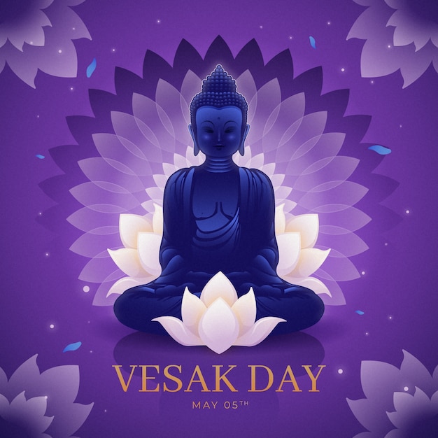 Ilustración de gradiente para la celebración del festival de vesak