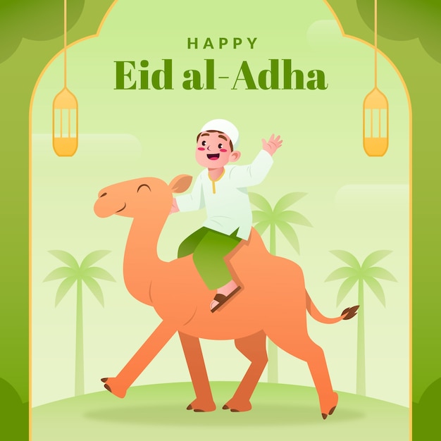 Ilustración de gradiente para la celebración islámica de eid al-adha