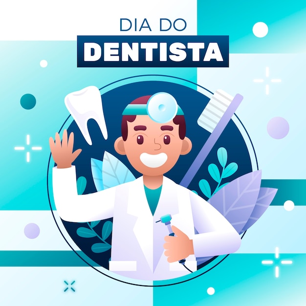 Vector ilustración de gradiente dia do dentista