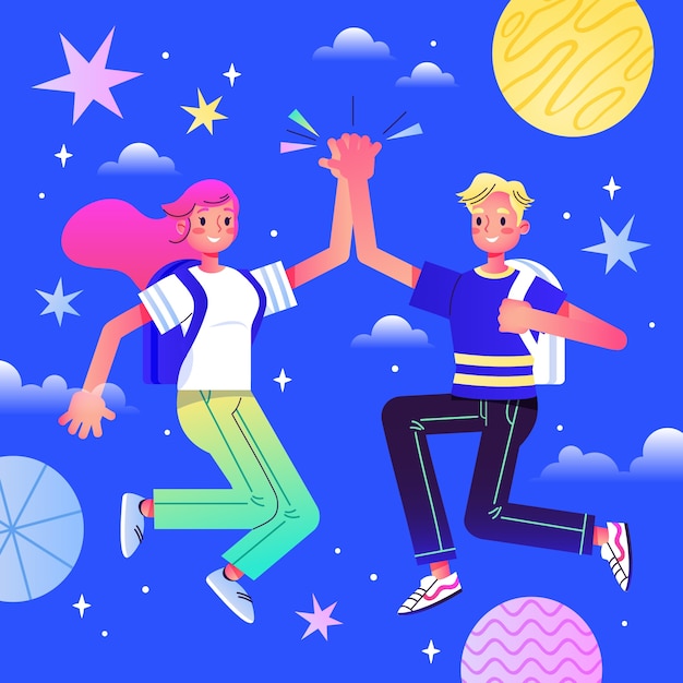 Ilustración en gradiente para el día internacional de la educación
