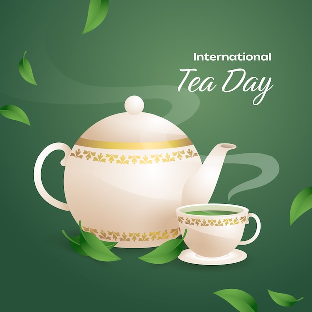 Vector ilustración gradiente del día internacional del té