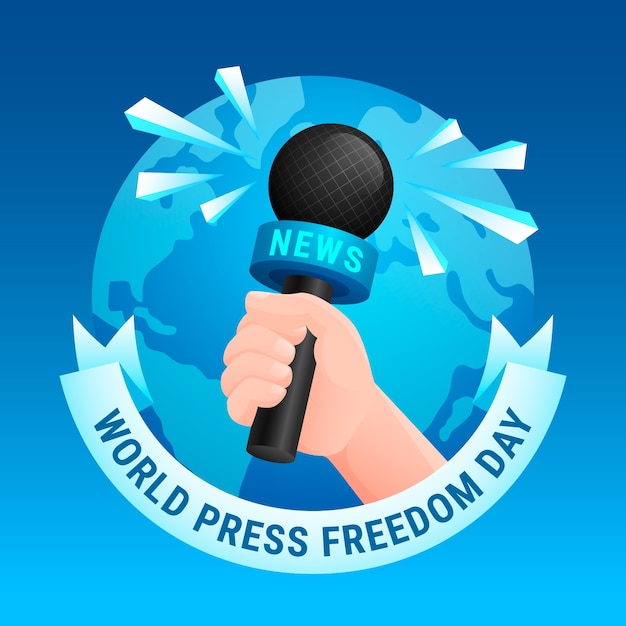 Vector ilustración gradiente del día mundial de la libertad de prensa