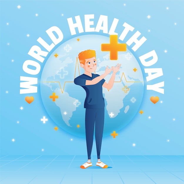 Ilustración de gradiente del día mundial de la salud