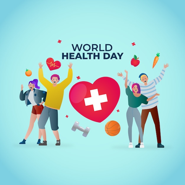 Vector ilustración de gradiente del día mundial de la salud