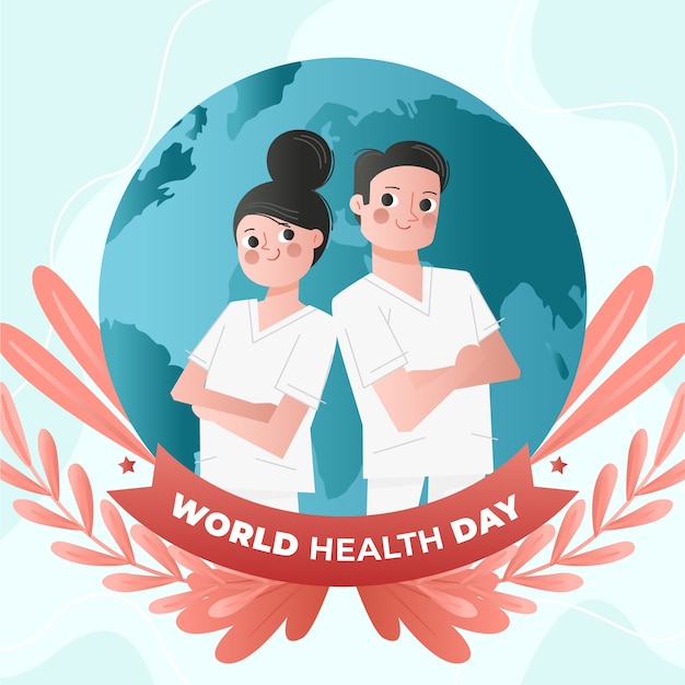 Vector ilustración de gradiente del día mundial de la salud