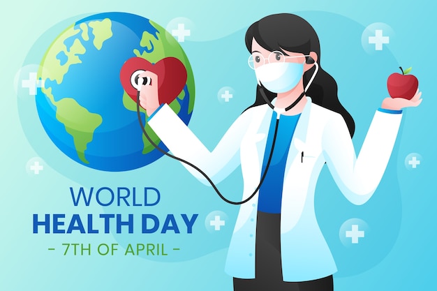 Vector ilustración de gradiente del día mundial de la salud