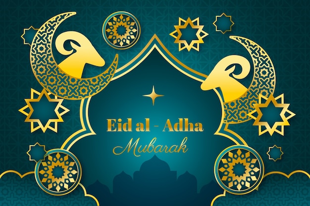 Vector ilustración de gradiente de eid al-adha