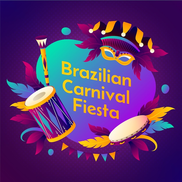 Vector ilustración en gradiente para una fiesta de carnaval