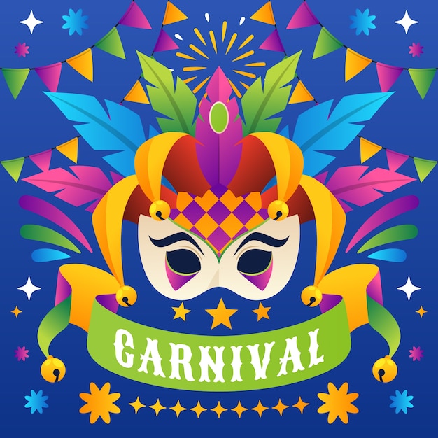 Vector ilustración en gradiente para una fiesta de carnaval