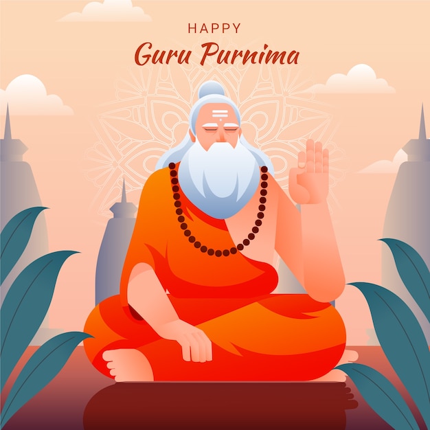 Ilustración de gradiente guru purnima