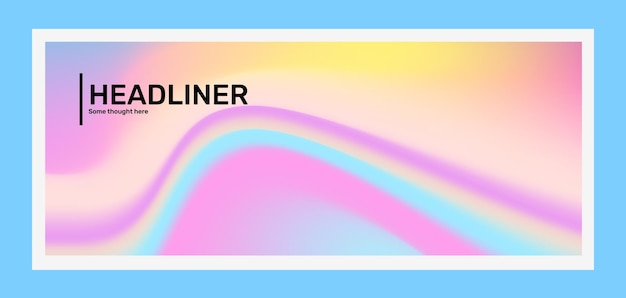 Ilustración de gradiente horizontal de arco iris creativo. abstracción en marco con encabezado
