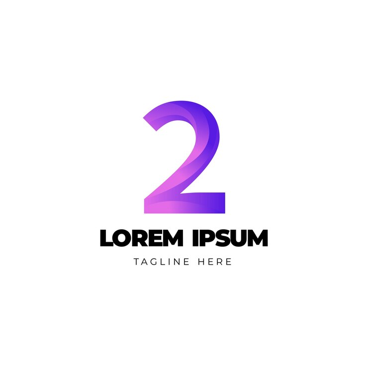 Vector ilustración del gradiente del icono del logotipo de dos números