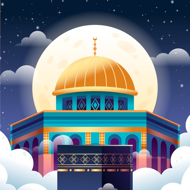 Ilustración del gradiente isra miraj