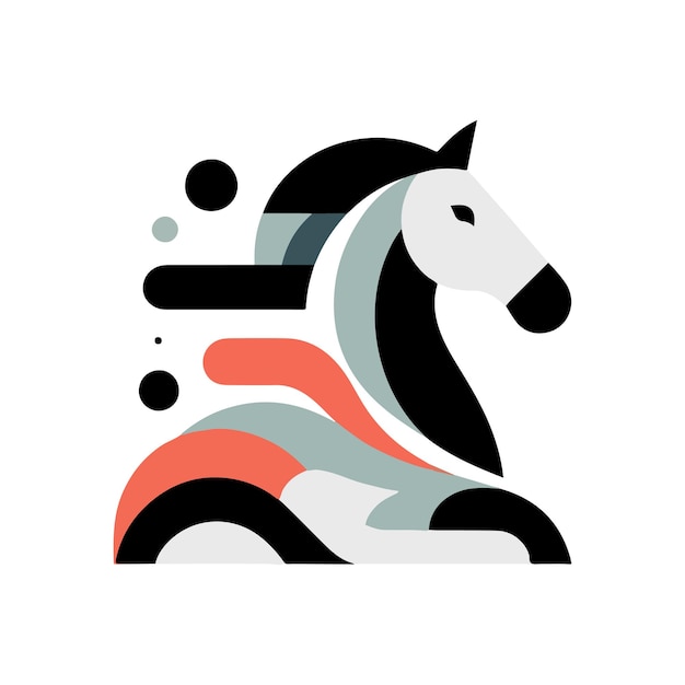 Vector ilustración del gradiente del logotipo del caballo