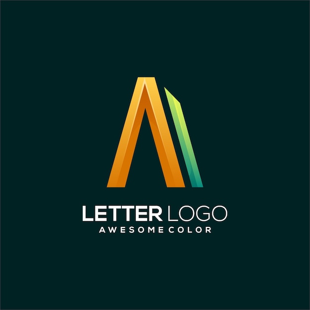 Una ilustración de gradiente de logotipo colorido letra