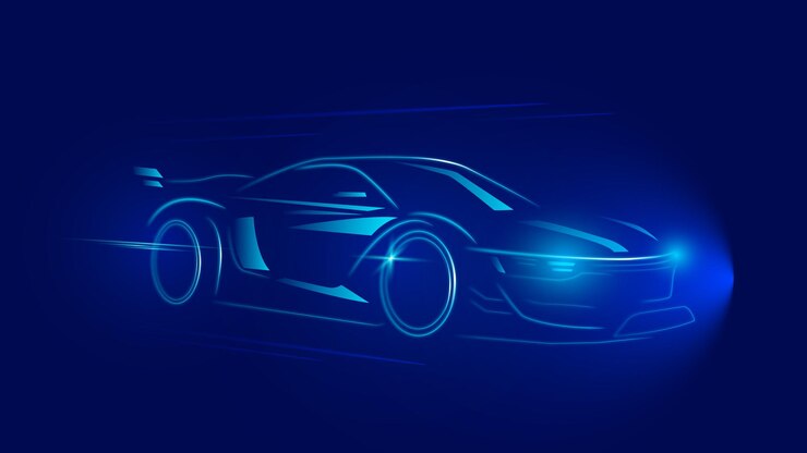 Vector ilustración de gradiente de tecnología de coche