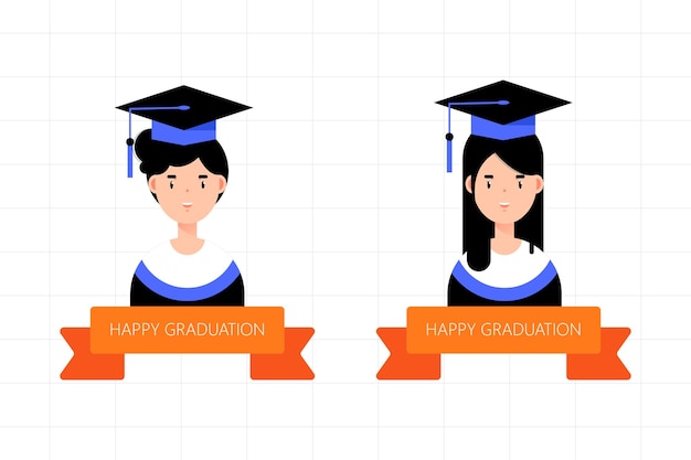 Ilustración de graduación feliz