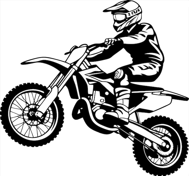 Ilustración gráfica de acción para motocicletas deportivas extremas