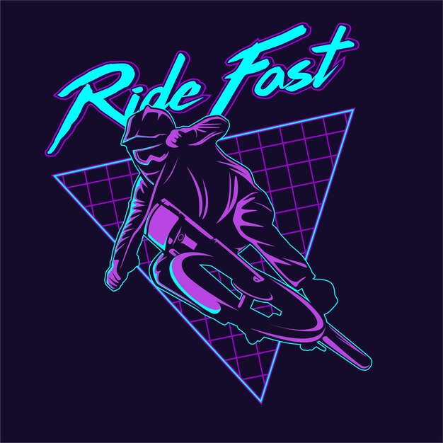 Ilustración gráfica de bicicleta de montaña