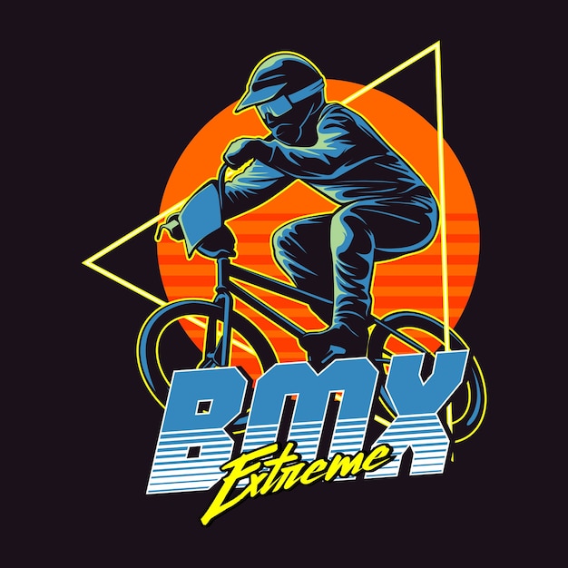 Ilustración gráfica bmx extreme