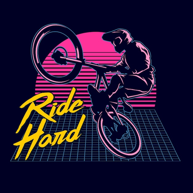 Ilustración gráfica de bmx ride