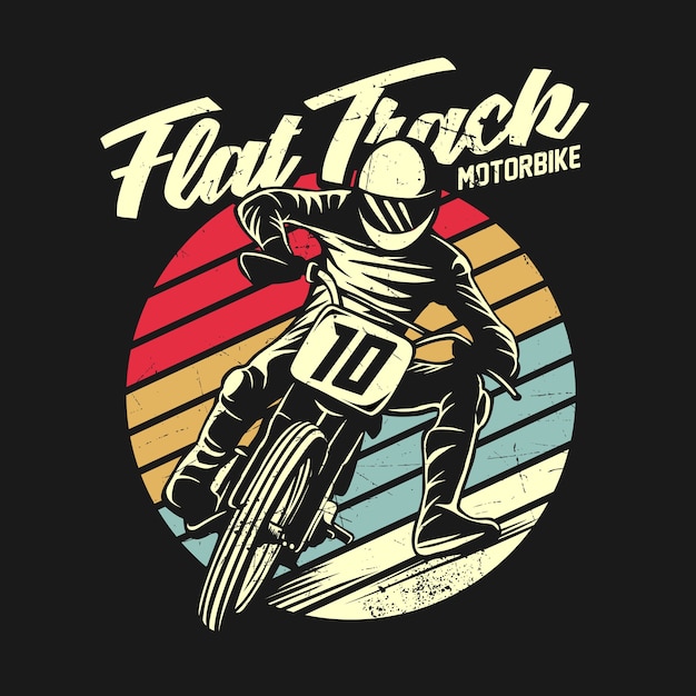 Ilustración gráfica de camiseta retro moto